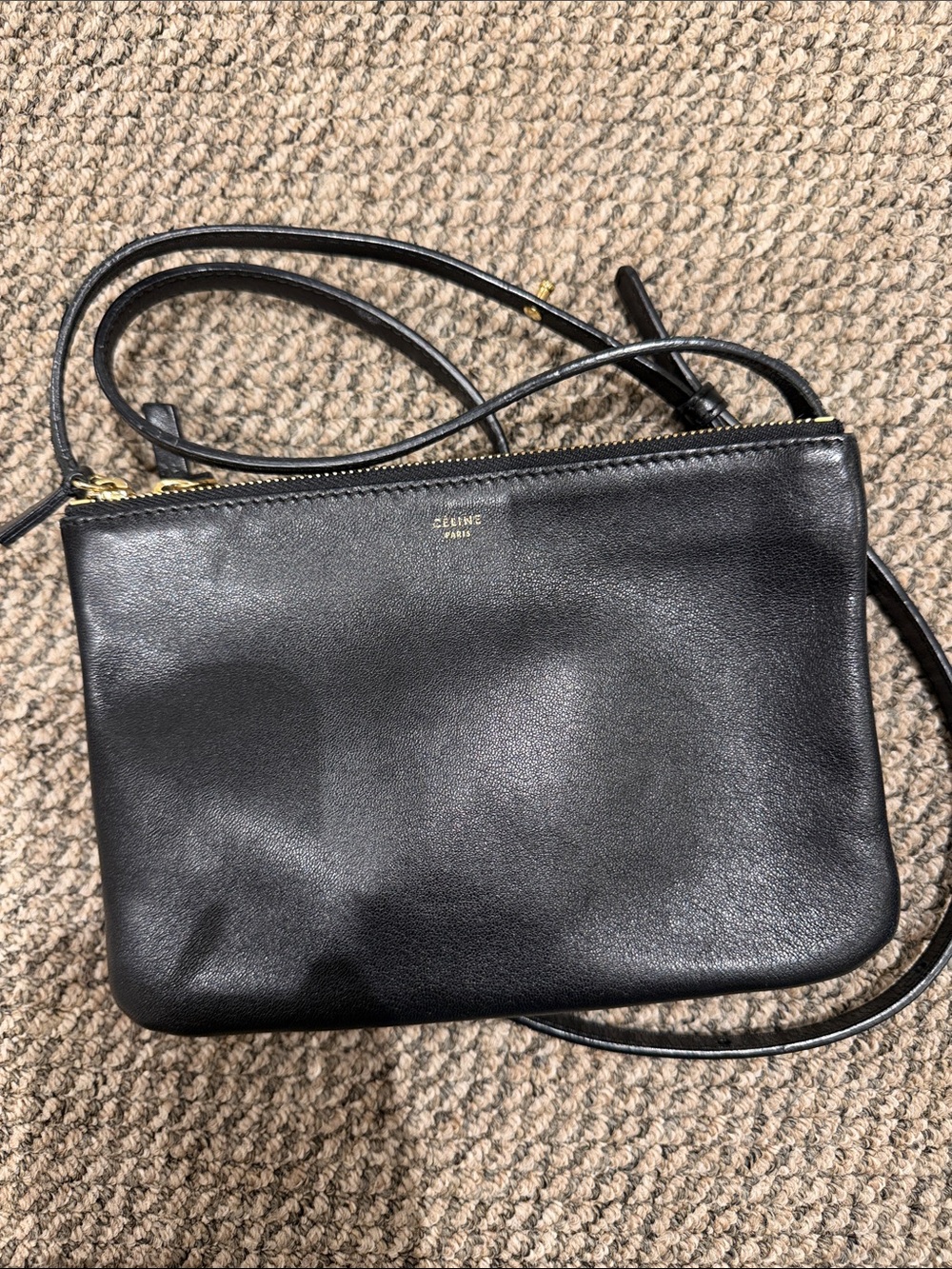 Celine Black Leather Crossbody Bag